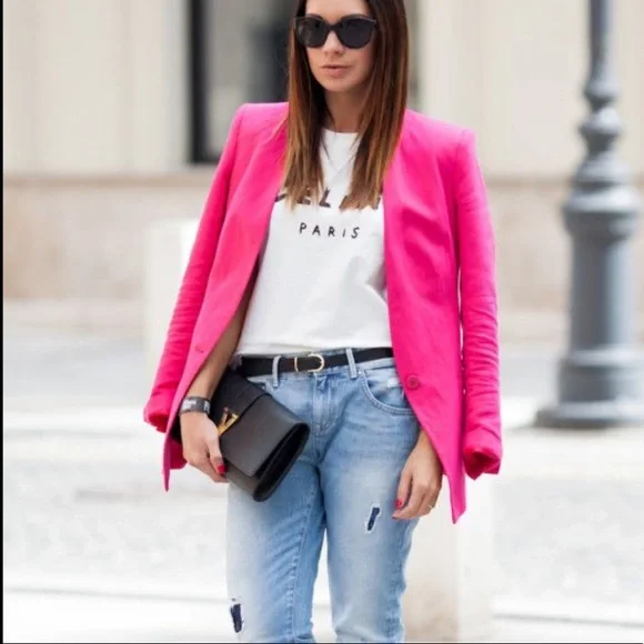 Stella McCartney Dahlia Hot Pink Blazer Size XS - Picture 3 of 16
